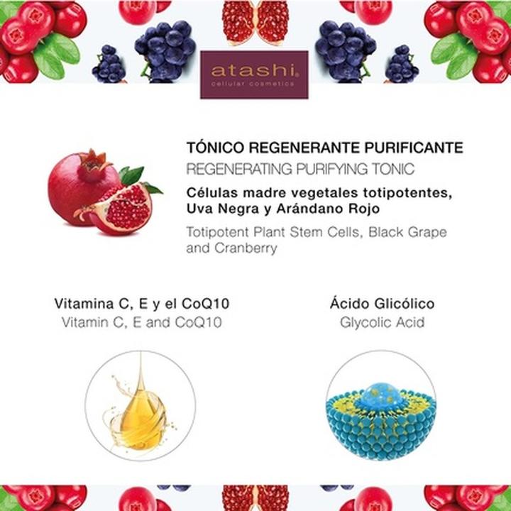 Actual product image Atashi Antioxidant Purifying Toner Regenerating with Glycolic Acid (Cleansing lotion, 250 ml)