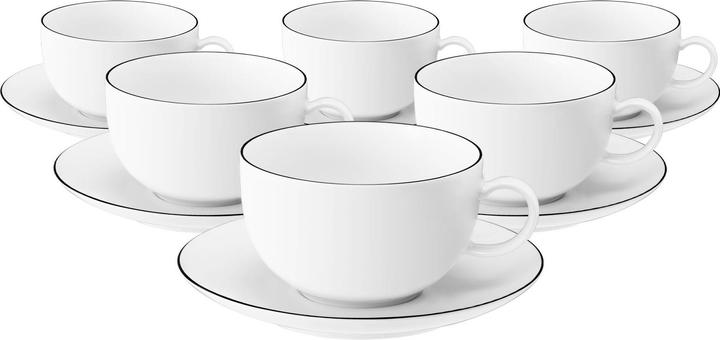 Seltmann Lido Black Line tazza da latte con piattino (350 ml, 1 x