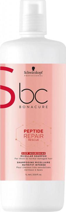 Image du produit Schwarzkopf BC Peptide Repair Rescue Shampooing Micellaire Nourrissant en Profondeur - (1000 ml, Shampoing liquide)