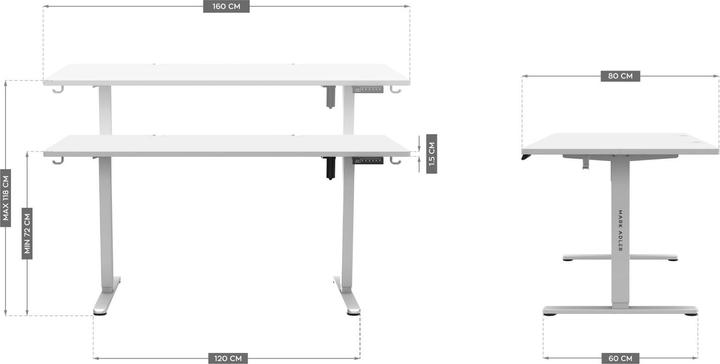 Produktbild Mark Adler Biurko elektryczne MA-Leader 7.6 White