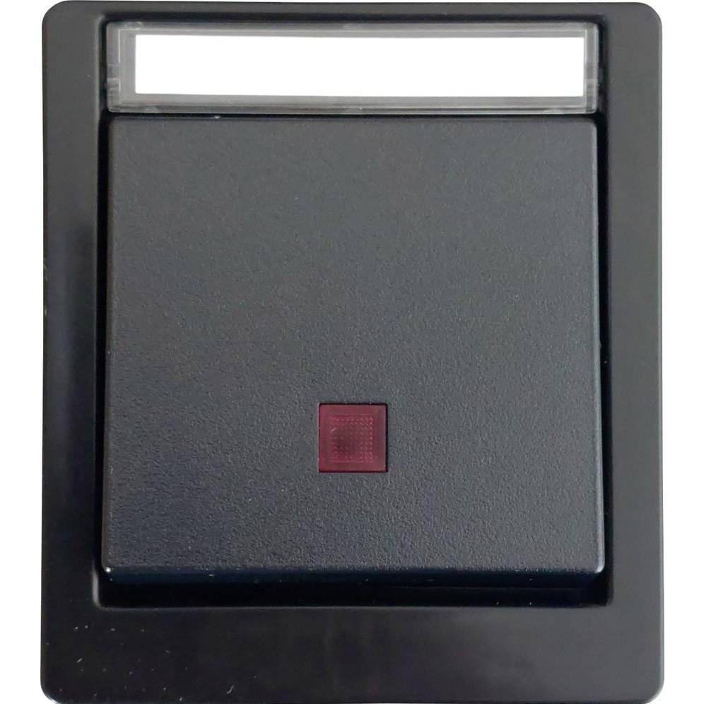 N&L Elektrotechnik N & L 27615 Kontrollschalter Komplett Aufputz Schwarz, Taster + Schalter, Schwarz