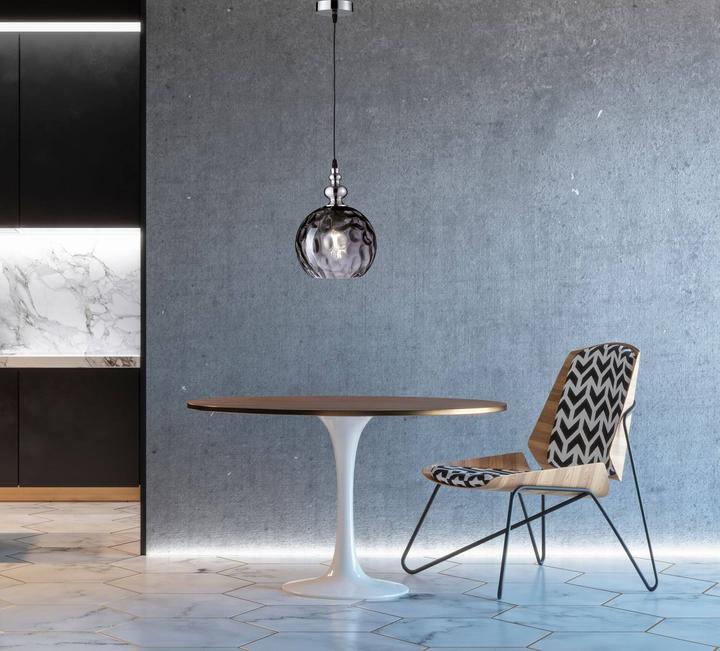 Productafbeelding Fischer & Honsel Honsel Uller hanglamp E27 glas rookkleurig nikkel 69566 (E27)