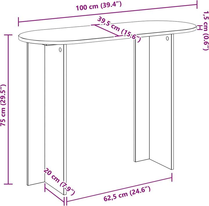 Image du produit vidaXL Moderner Konsolentisch