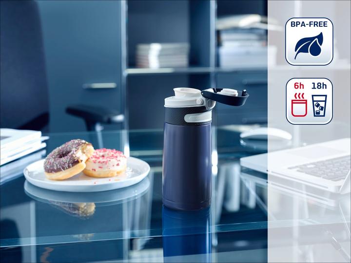 Actual product image Leifheit Borraccia Flip Acciaio Blu 350ml (0.35 l)