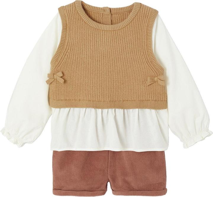 Produktbild Vertbaudet Set: 2-in-1-Pullover Cordshorts & Halstuch (62)