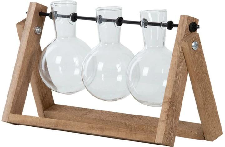 Actual product image Esschert Design Cuttings Vase L 25.5 cm, Brown/Transparent (1 x, 25.5 x 6.5 x 14.5 cm, 2.78 l)