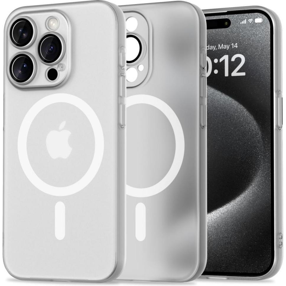 Tech-Protect MagSlim MagSafe iPhone 15 Pro Case - White (Apple iPhone 15 Pro), Smartphone Hülle, Weiss