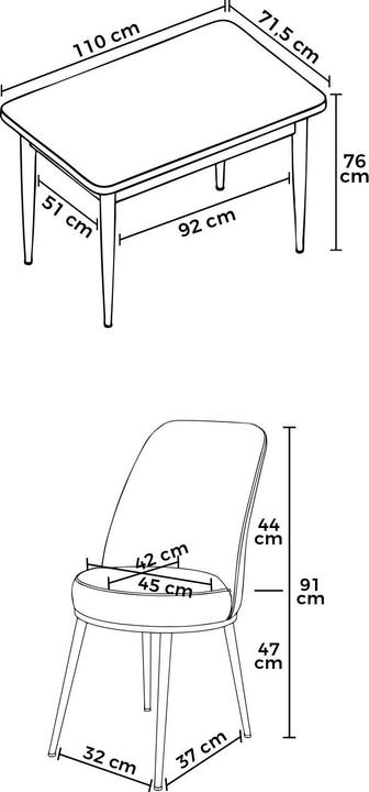 Image du produit Hanah Home Nil Dining TableChairs Set