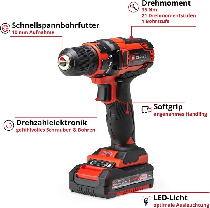 Actual product image Einhell TC-CD 18/35 Li (Rechargeable battery operated)