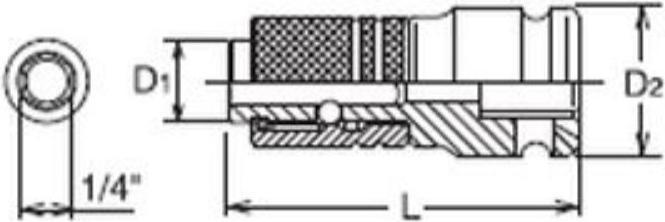 Image du produit Koken 1/4" smūginis antgalių laikiklis 14142-F6.3
