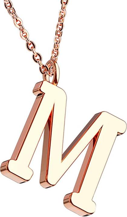Star Piercing Kette rosegold Anhänger Buchstabe M (ohne Messing, Chirurgenstahl 316L)