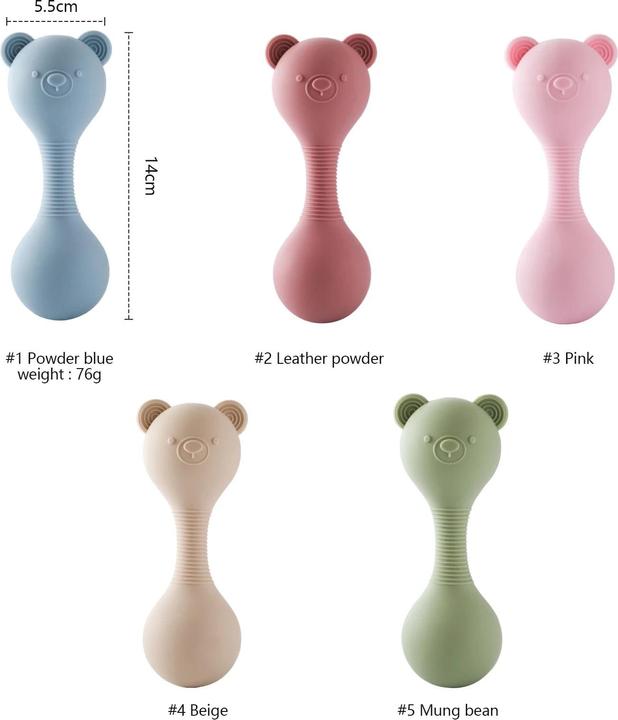 Image du produit Activity Board Hochets pour bébé jouet ours en silicone Jouet pour bébé 0-12 mois Hochet jouet de dentition en