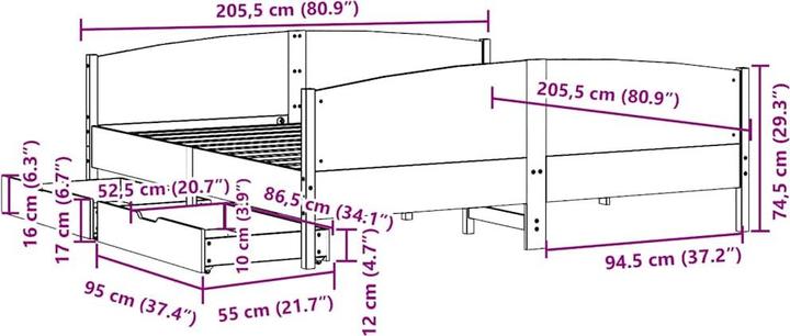 Image du produit vidaXL Bettgestell (200 x 200 cm)