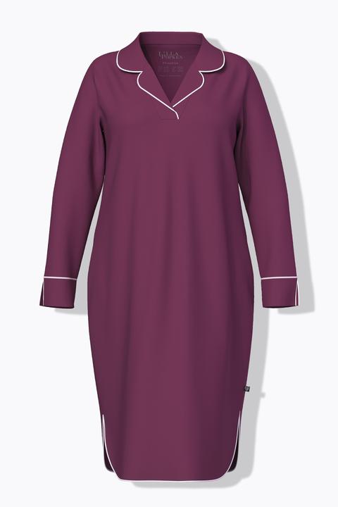 Immagine prodotto Ulla Popken Camicia da notte con revers, pistagna e maniche lunghe (60)