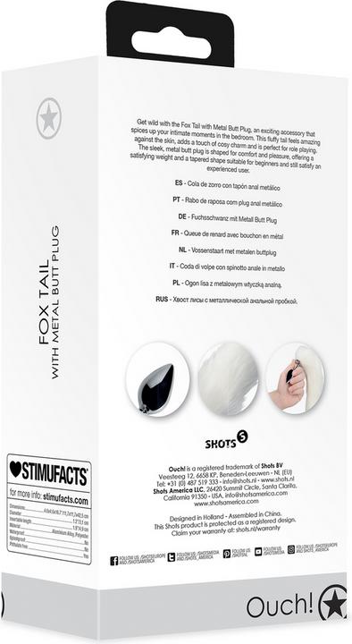 Productafbeelding Ouch! Vossenstaart met metalen buttplug