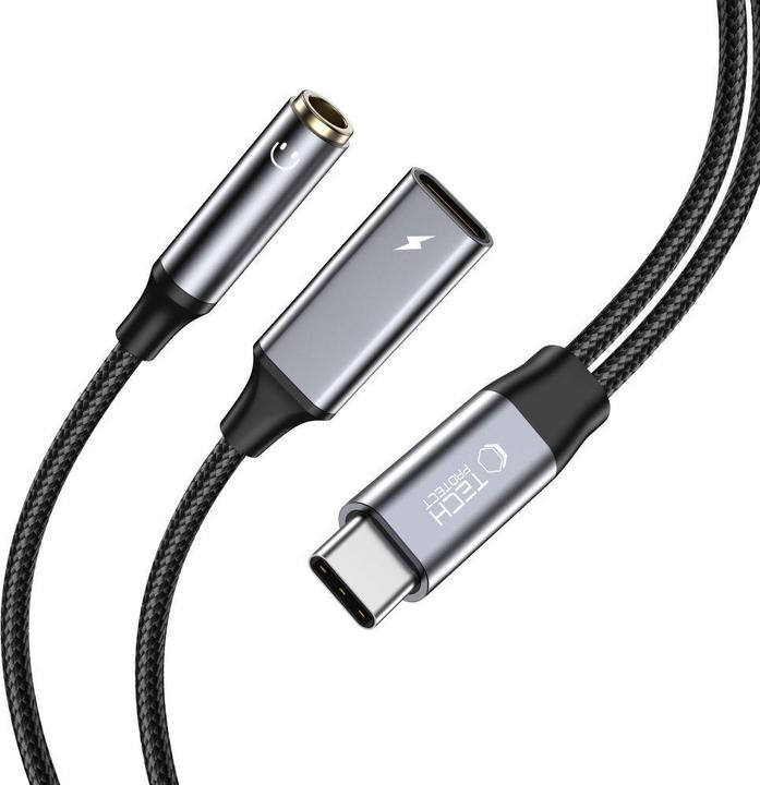 Produktbild Tech-Protect UltraBoost USB-C (male) PD 60W 6A / mini jack 3.5mm (female) - USB-C (female) cable (USB Typ C, USB Typ C, 3.5mm Buchse)