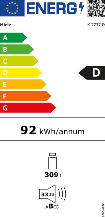 Energy Label Miele K 7737 D (308 l)