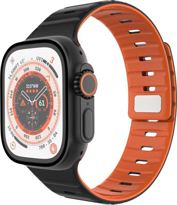 Immagine prodotto Fixed Magnetischer Silikonuhr Block Apfelwache 42/44/45/46/49 mm, schwarz (Acciaio inossidabile, Silicone)