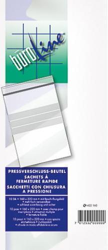 Image du produit BüroLine Sachet à fermeture à pression 50x75mm avec champ d'inscription (10 pcs)