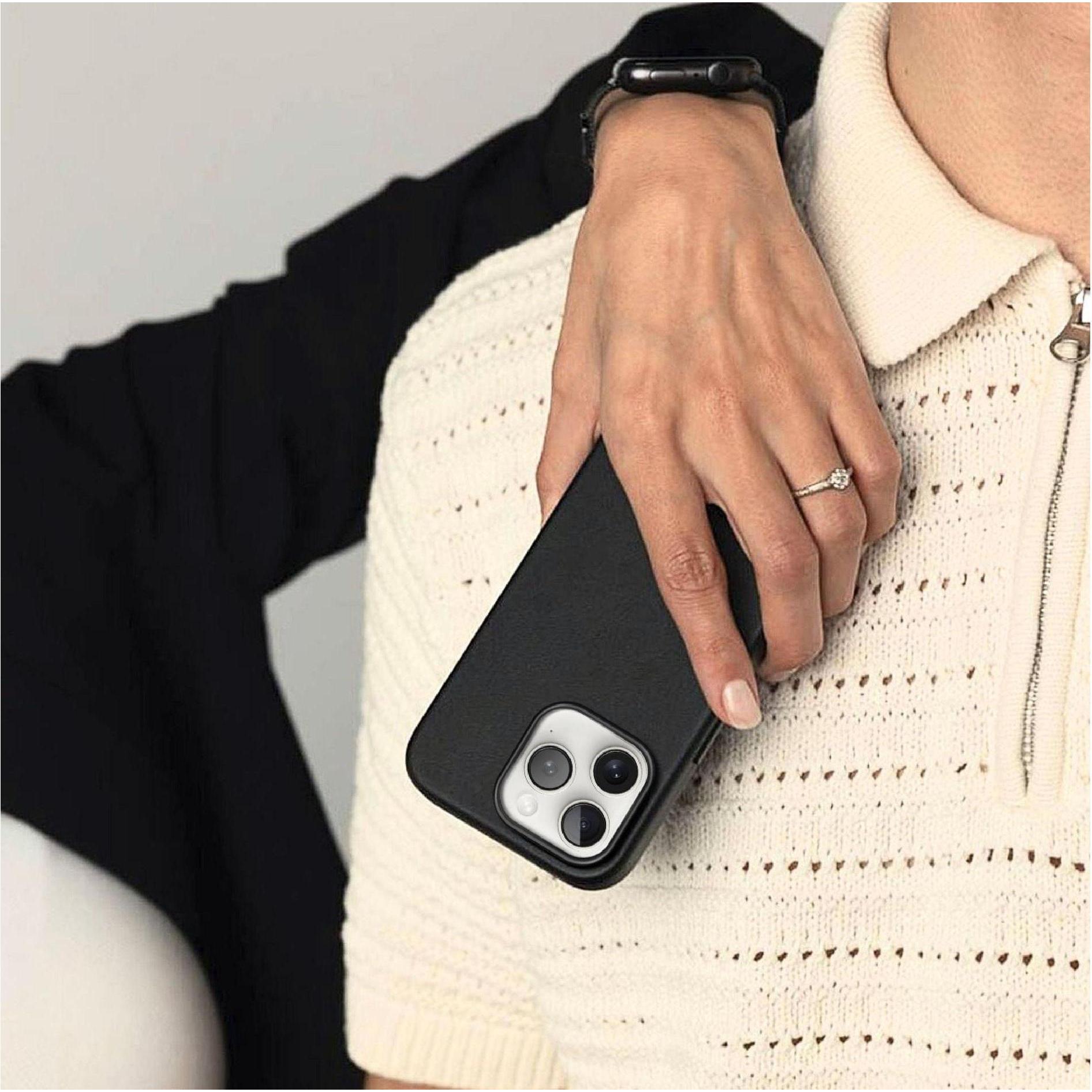 Thumbnail - Vonmählen Kunstleder-Case für iPhone 16 schwarz (Apple iPhone 16), Smartphone Hülle, Schwarz