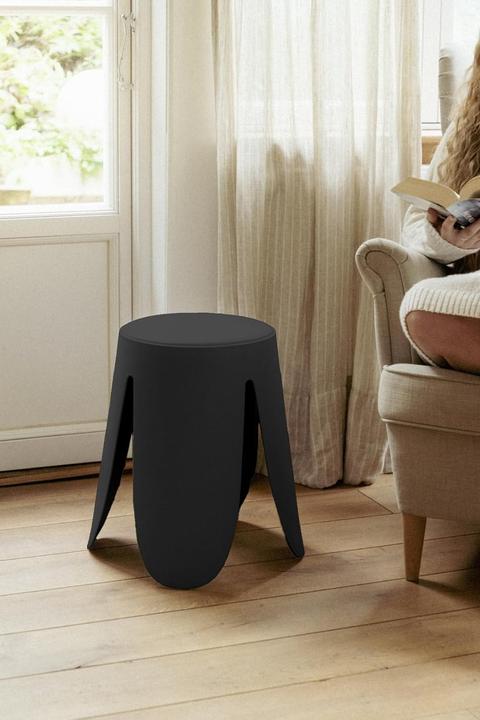 Produktbild Wenko Hocker Comiso schwarz matt