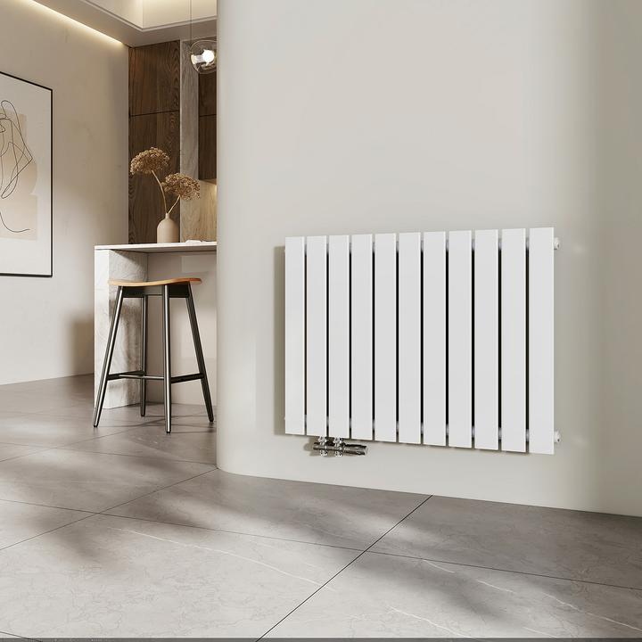 Produktbild Emke Heizkörper, Flachheizkörper mit Zentralanschluss, Weiss 63x84cm 618W Einlagig (618 W)