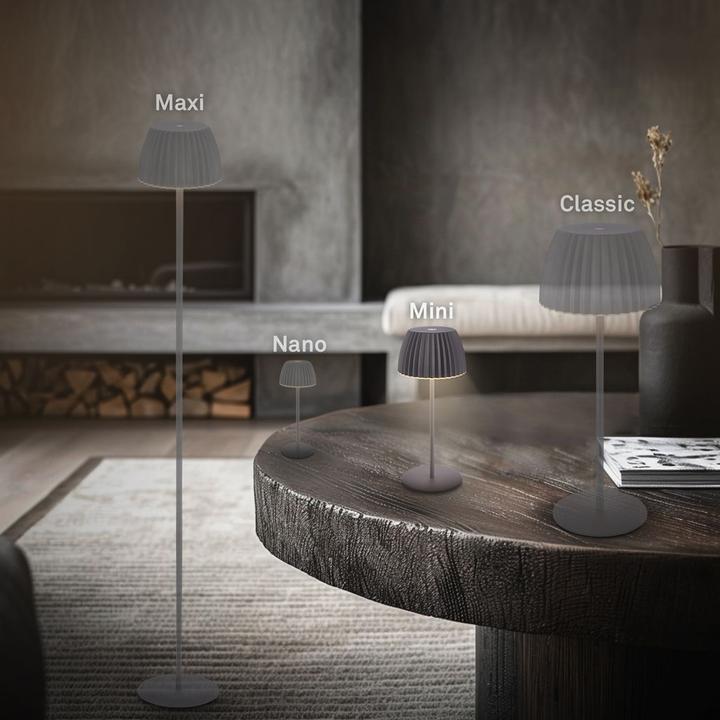 Produktbild Briloner Brilo unplugged RIFFLE Akku Mini Tischleuchte mit Lichtkante - Anthrazit (150 lm)