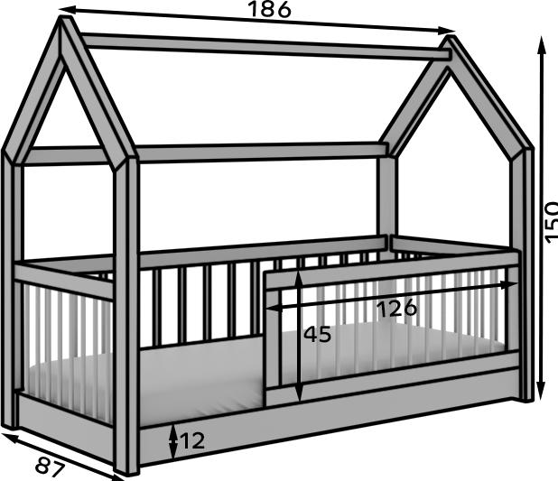 Produktbild ADRK Furniture Graja Hausbett (180 x 80 cm)