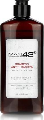 Image du produit Man 42 Shampooing contre la chute des cheveux pour les peaux faibles et les cheveux cassants avec Menthol (250 ml, Shampoing liquide)