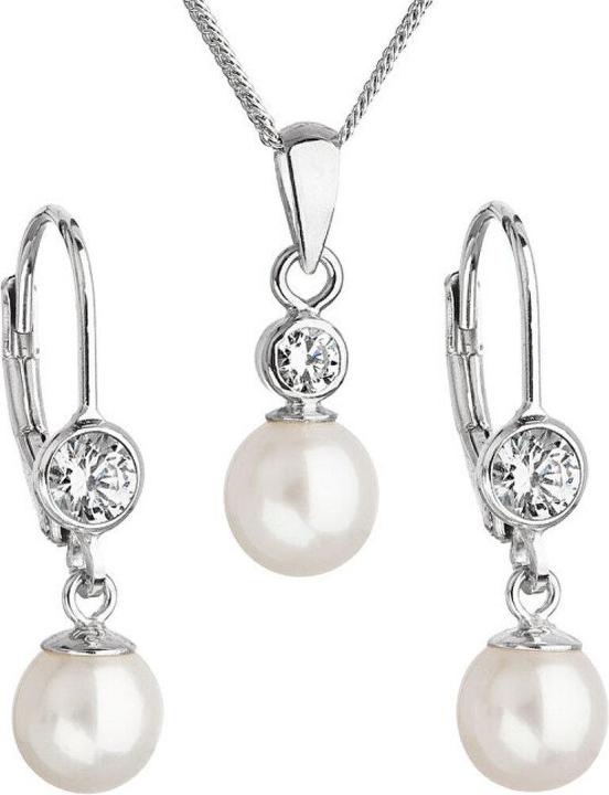 Immagine prodotto Evolution Group Set di perle da donna con cristalli Pavon 29006.1 bianco