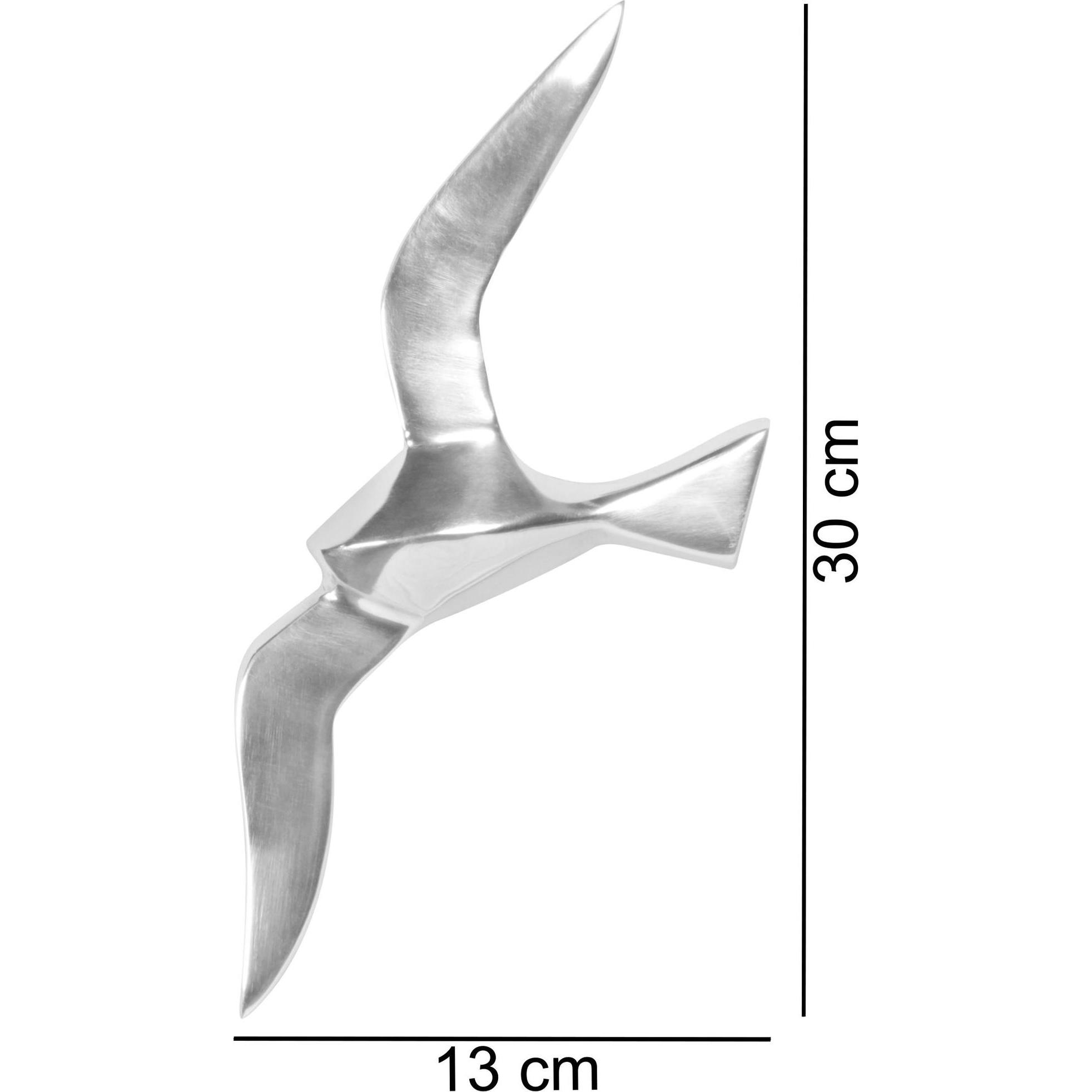 Thumbnail - FineBuy, Wanddeko, Wanddekoration Möwe Aluminium 30 cm