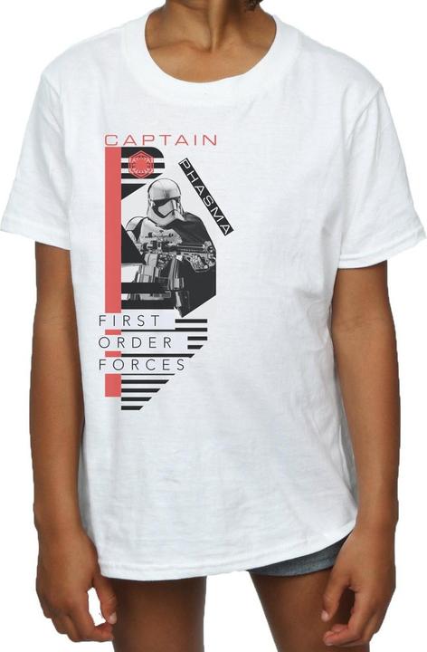 Actual product image Star Wars Girls The Last Jedi Captain Phasma Cotton T-Shirt (116)