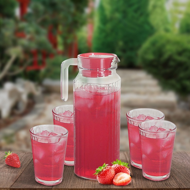 Produktbild Excellent Houseware Glaskrug und 4x TrinkglÃ¤ser im Set (0.20 l, 5 x)