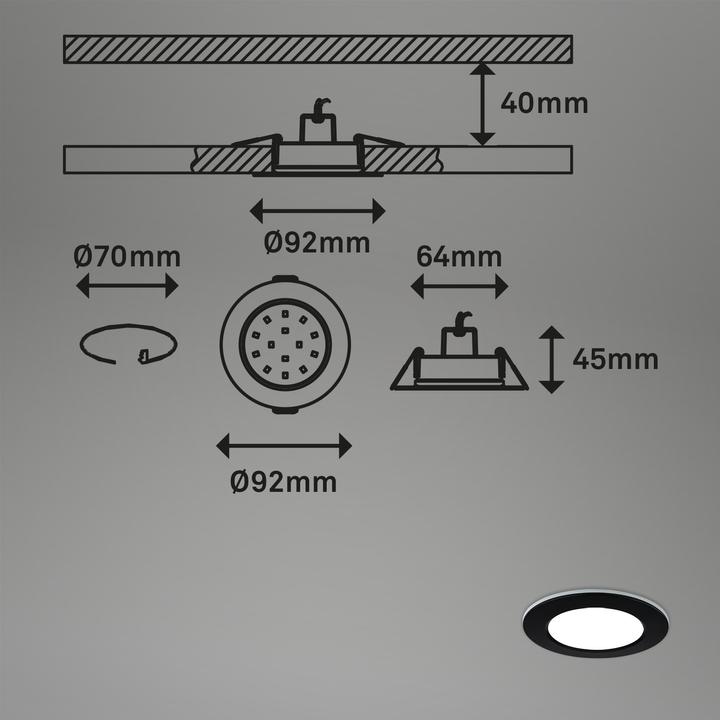 Produktbild Briloner RGB-CCT LED Einbauleuchten-Set,schwarz,3xLED/4,8W, IP65 (450 lm)