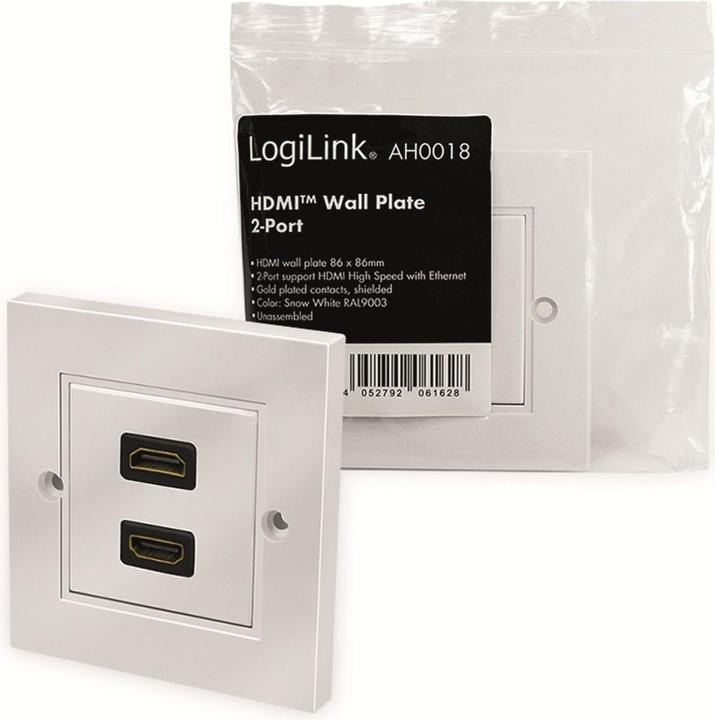 Actual product image LogiLink Junction box, 2x HDMI coupling (HDMI, 8.60 cm)