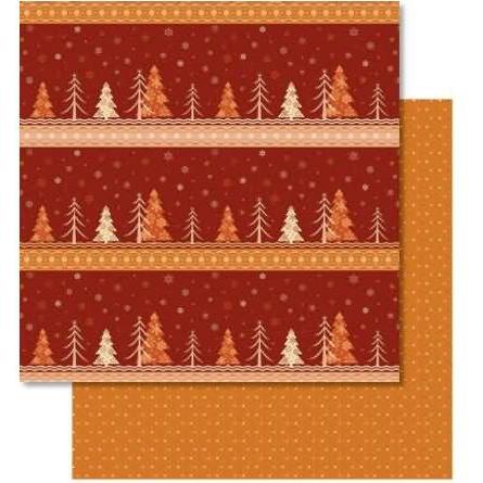 Ursus, Bastelpapier, Scrapbook Paper Winterzauber orange/rot 12x12 Zoll VE=5 Blatt (5 x)