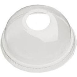 Multi Plastlåg Ø95 mm Kuppel med Hul til sugerør RPET Klar,50 stk/ps - (50 stk.), Vorratsbehälter, Transparent