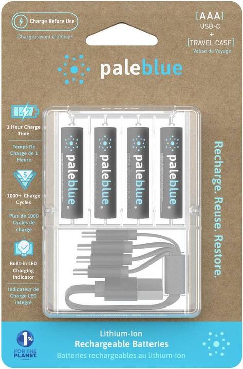 Produktbild Pale Blue AAA USB-C (4 Stk., AAA / LR03 / Micro / R03 / AM4 / MN2400 / KR03, 600 mAh)