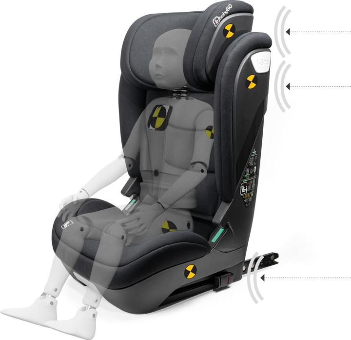 Actual product image BabyGo Motion Isize Isofix black (Child seat, ECE R129/i-Size Standard)