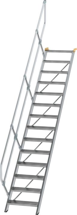 Produktbild Munk Treppe 45° Stufenbreite 600 mm 14 Stufen Aluminium geriffelt (Trittleiter, 60 cm)