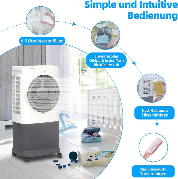 Produktbild Be Cool LUFTKÜHLER 50W 6,5LITER TIMER (BC6ACP2501W WS/GR) (25 m²)