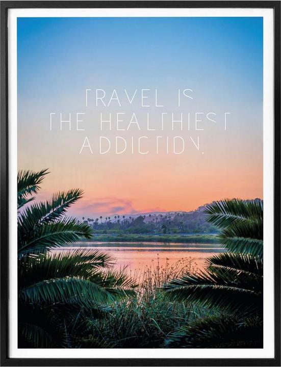 Actual product image Trenddeko Travel is the healthiest addiction (50 x 60 cm)