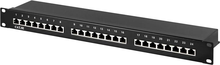 Actual product image Digitus Patch Panel 48.3cm 19inch 24Port Cat5e STP shielded grey RAL7035 Cable installation with LSA