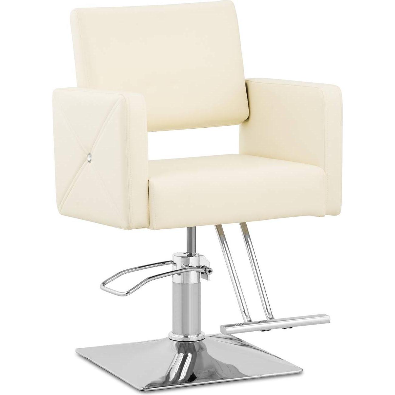 Physa, Salonbedarf, Friseurstuhl mit Fussstütze höhenverstellbar Barber-Stuhl 150 kg Carlisle beige