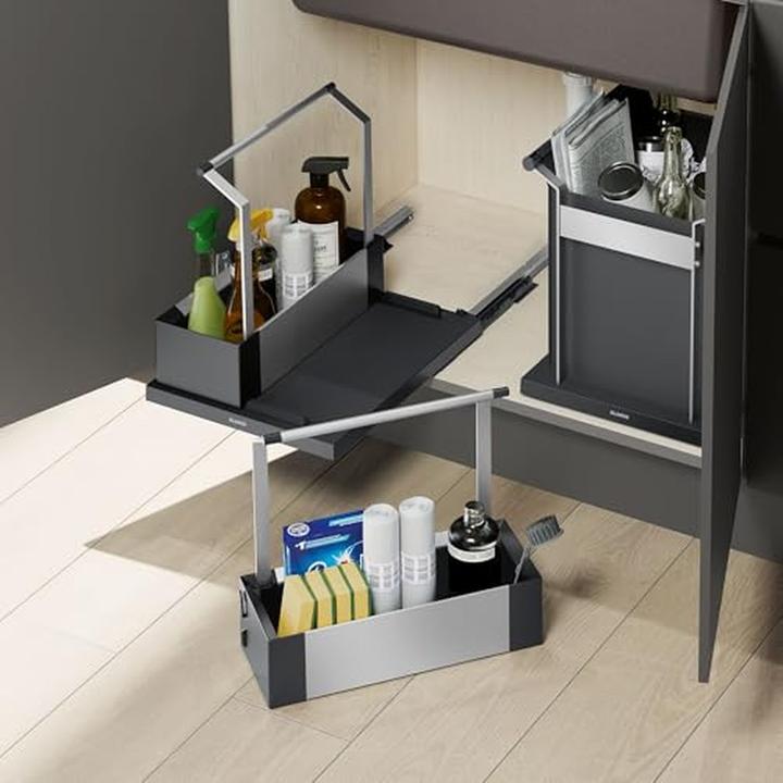 Produktbild Blanco Storage Caddy 40 | Kunststoff, Aluminium schwarzgrau | Komfortabler Zugriff dank des Griffs u