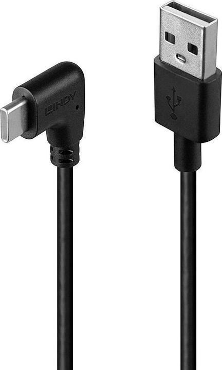 Produktbild Lindy 1m USB 2.0 Typ A an C Kabel 90 gewinkelt (1 m, USB 2.0, 15 W)