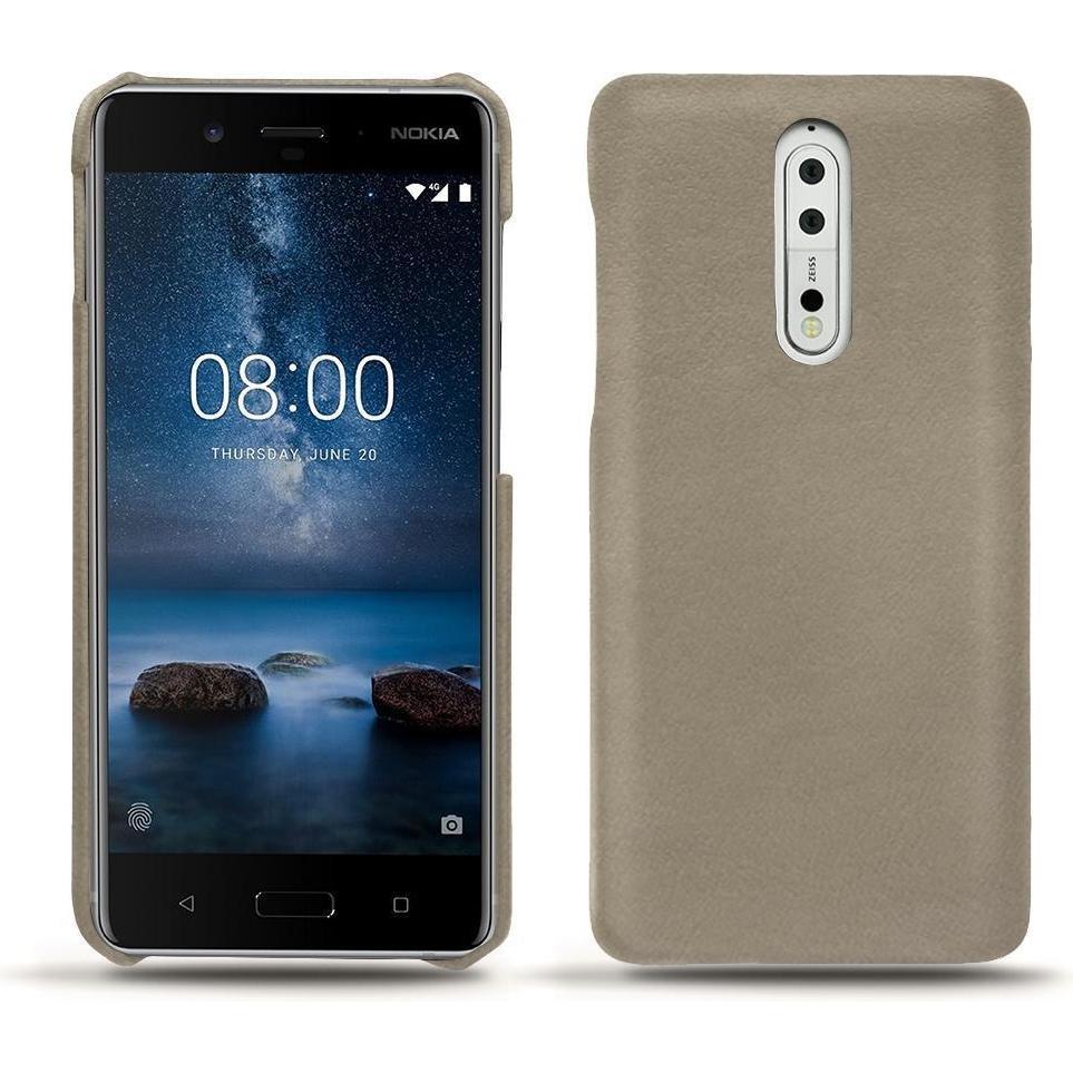 Noreve Lederschutzhülle (Nokia 8), Smartphone Hülle, Beige