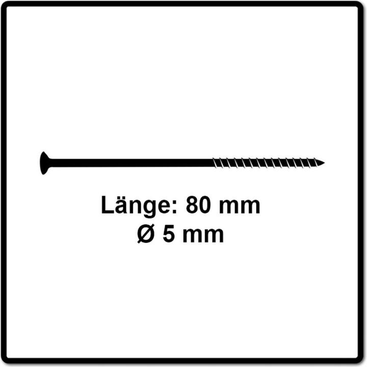 Produktbild Fischer Power-Fast II FPF II Spanplattenschraube 5,0x80 mm 100 Stück ( 670382 ) Senkkopf mit Torx Te (100 Schrauben pro Stück)