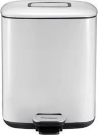Actual product image EKO Pedal bin Step Bin Regent white 6 L square waste bin, made of powder-coated steel (6 l)