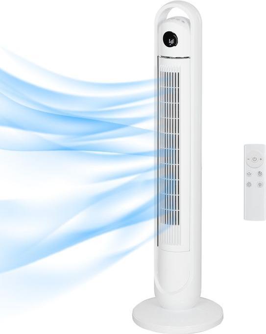 Produktbild Swisshandel24 Turmventilator, Standventilator mit 3 Belüftungsstufen, Fernbedienung, Weiss (60 dB)